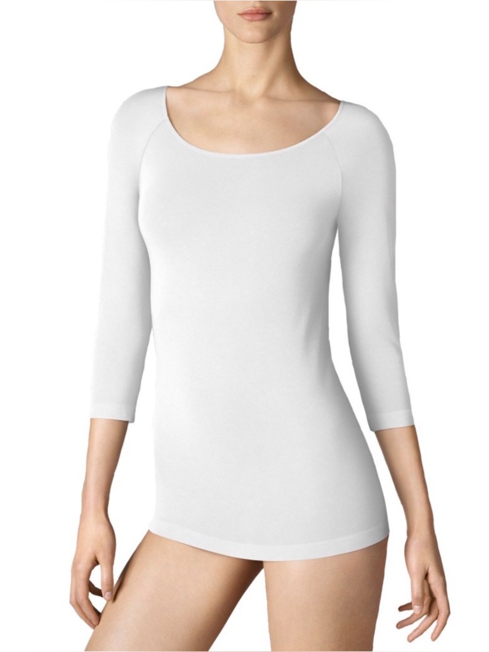 WOLFORD MELBOURNE PULLOVER WHITE SIZE SMALL SHAPER LAYER BODYCON CLASSIC